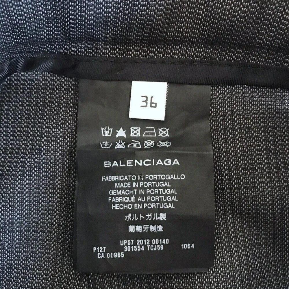 Balenciaga Gray 100% Wool Trousers Dress Pants Zip Hems Size 36 US Size 4 NWT - Picture 7 of 12